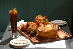 The Breakfast Club waffles and chicken